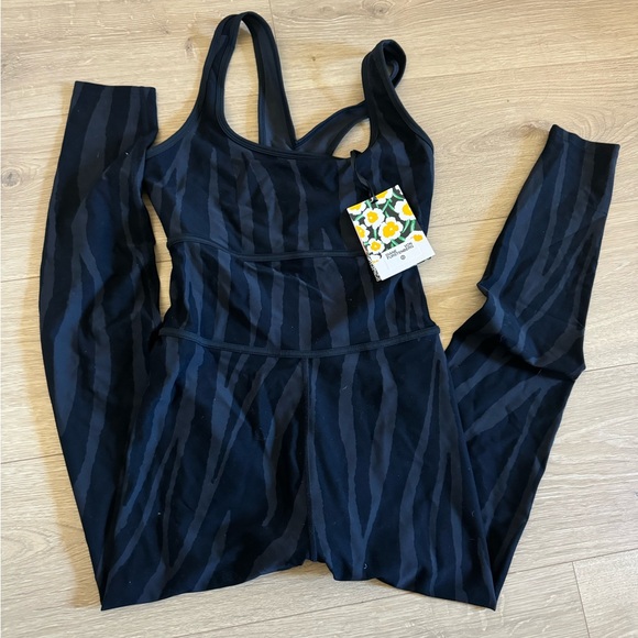 Zebra Print Black Jumpsuit - Picture 3 of 3